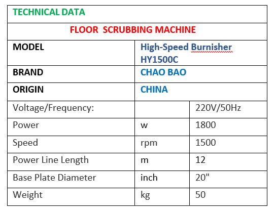 M 000149 Floor Scrubber Machine Chao Bao HY6A 17 inch